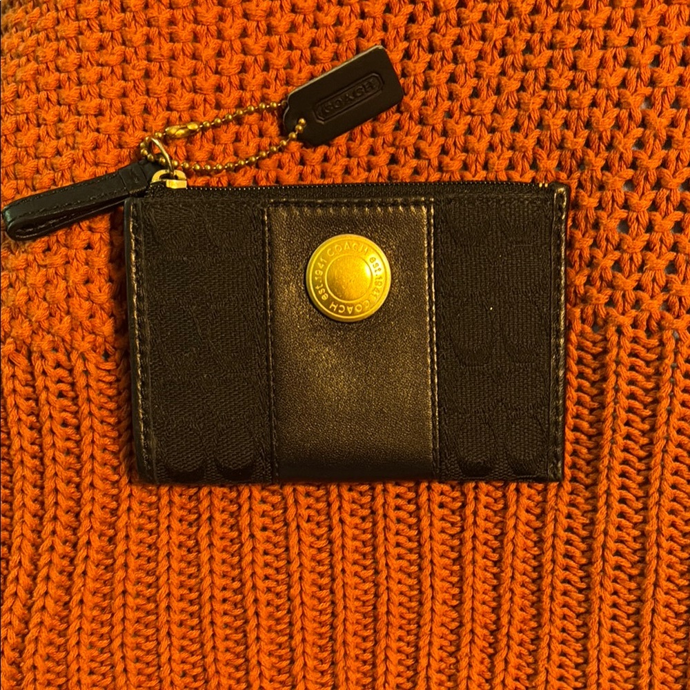 Coach Black and Gold Card Holder